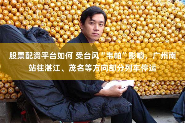 股票配资平台如何 受台风“韦帕”影响，广州南站往湛江、茂名等方向部分列车停运