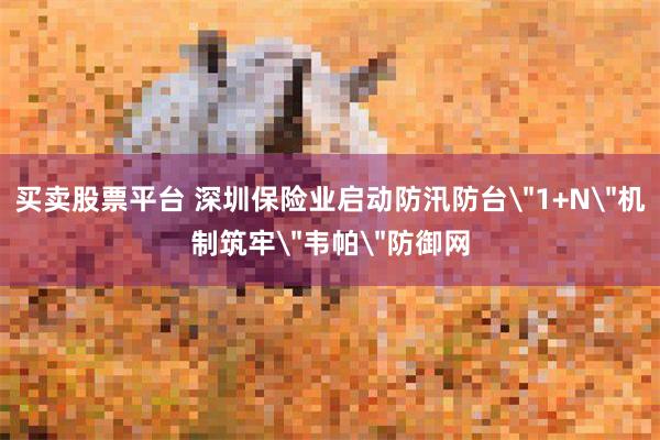 买卖股票平台 深圳保险业启动防汛防台＂1+N＂机制筑牢＂韦帕＂防御网