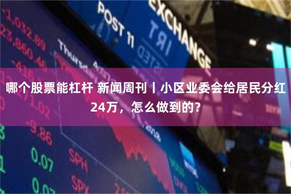 哪个股票能杠杆 新闻周刊丨小区业委会给居民分红24万，怎么做到的？