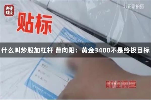什么叫炒股加杠杆 曹向阳：黄金3400不是终极目标
