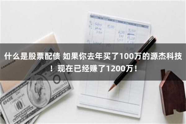 什么是股票配债 如果你去年买了100万的源杰科技！现在已经赚了1200万！