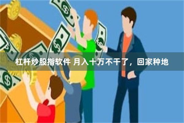 杠杆炒股指软件 月入十万不干了,回家种地