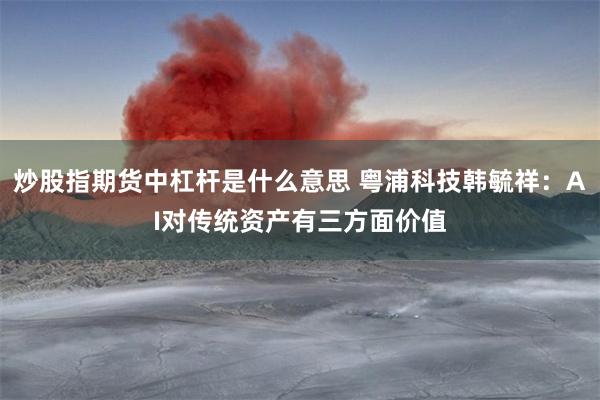 炒股指期货中杠杆是什么意思 粤浦科技韩毓祥：AI对传统资产有三方面价值