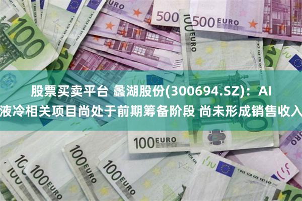 股票买卖平台 蠡湖股份(300694.SZ)：AI液冷相关项目尚处于前期筹备阶段 尚未形成销售收入